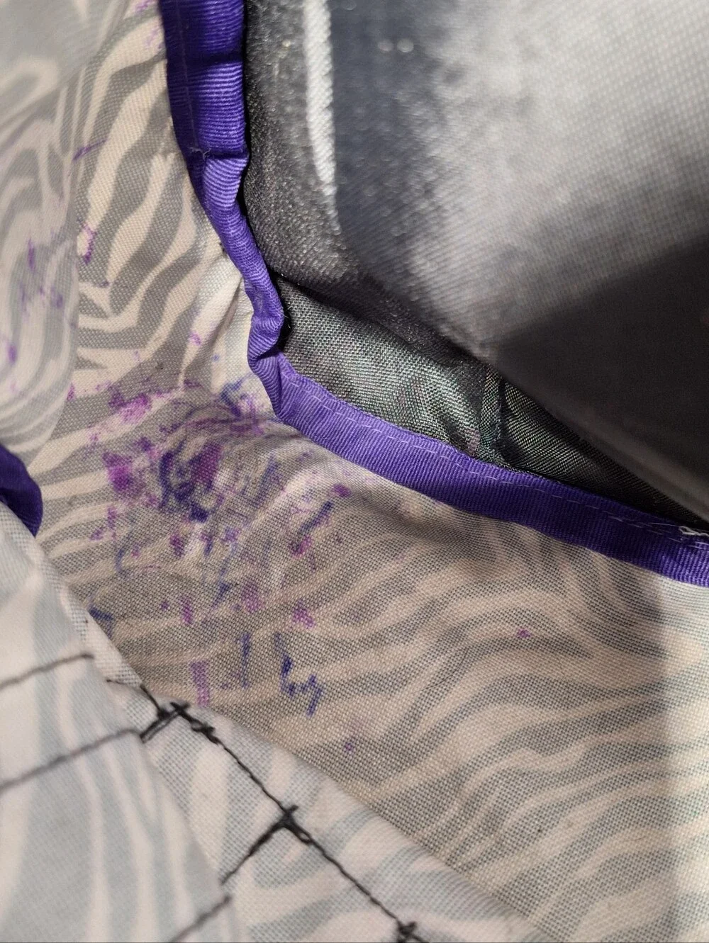 Jansport Backpack Zebra Black White w/ Purple Accents